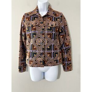 Waverly Grey Liberant Tanya Jacket XS Embroidered Art-to-Wear Bohemian Patchwork